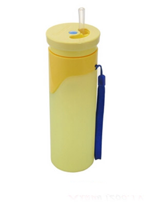 馬卡龍奶嘴硅膠內(nèi)膽折疊水杯 深粉 吸嘴蓋 500ml