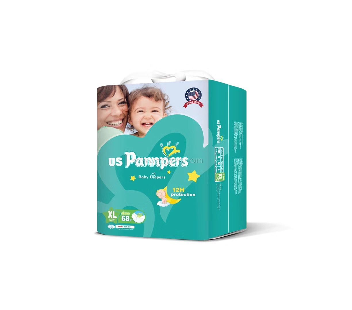 uspannpers全芯體大環腰紙尿褲盒裝XL68片