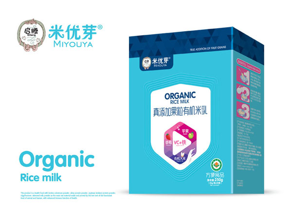 啟騰真添加果粒有機米乳VC鐵盒裝