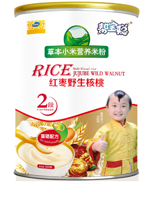 幫寶聰桶裝紅棗野生核桃草本小米米粉2段