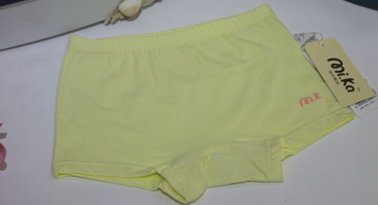 啤啤小魚銀離子女童抗菌內褲黃色加寬