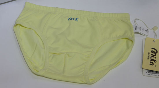 啤啤小魚銀離子女童抗菌內褲黃色