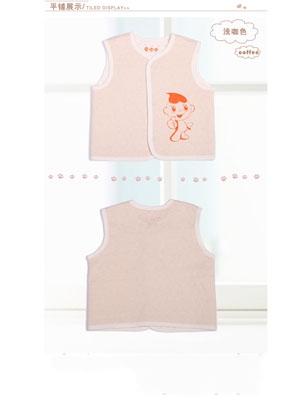 星語伊2016新款背心寶寶彩棉馬甲淺咖色