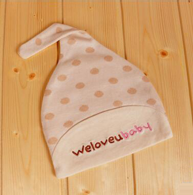 復(fù)件 天然有機(jī)棉彩棉繡花無(wú)刺感純棉新生嬰兒打結(jié)帽春秋款雙層寶寶胎帽