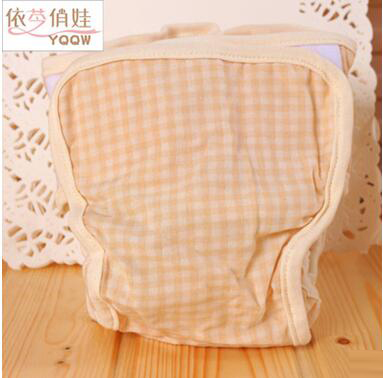 有機棉彩棉純棉紗布嬰兒隔尿褲新生兒寶寶尿布褲可調節透氣防水