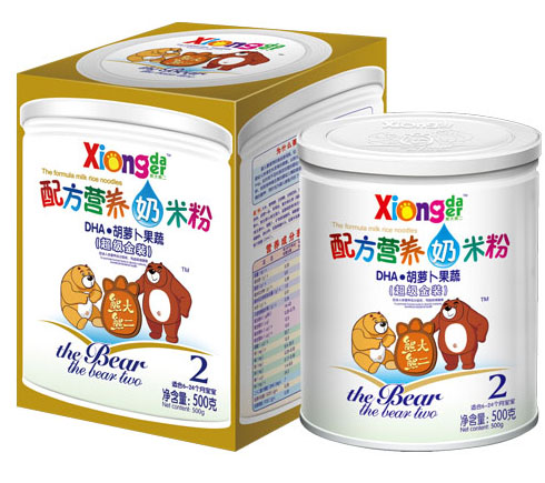 熊大熊二DHA胡蘿卜果蔬配方營養奶米粉