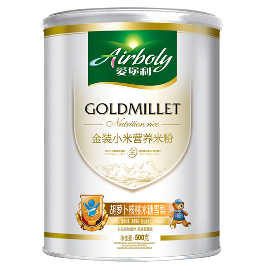 愛堡利胡蘿卜核桃冰糖雪梨小米米粉500g聽裝