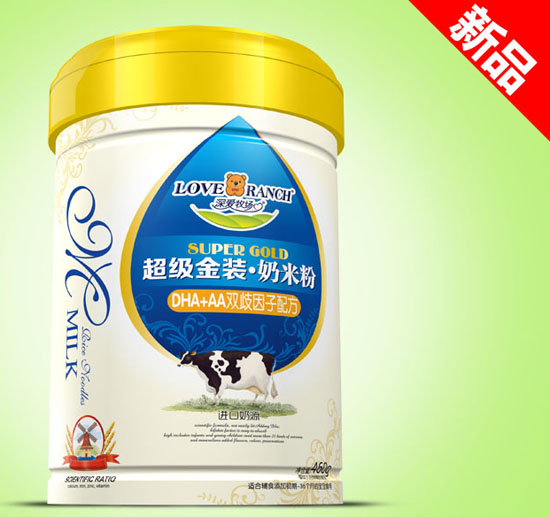 深愛牧場DHA+AA雙歧因子超級金裝奶米粉鐵聽