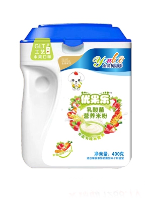 優(yōu)貝歐乳酸菌營養(yǎng)米粉草莓胡蘿卜口味