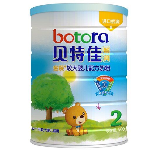 貝特佳暢潤系列金裝+較大嬰兒配方奶粉2段