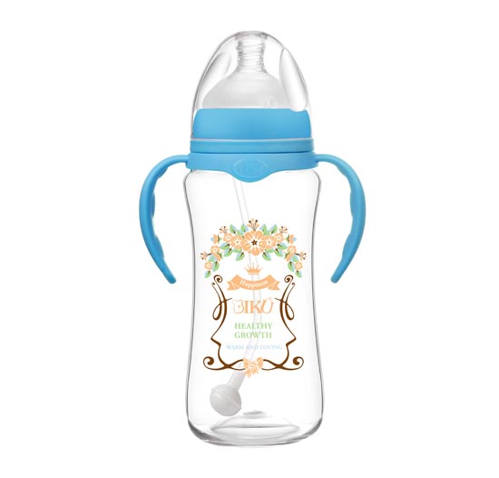 比酷熊嬰幼兒奶瓶玫藍色