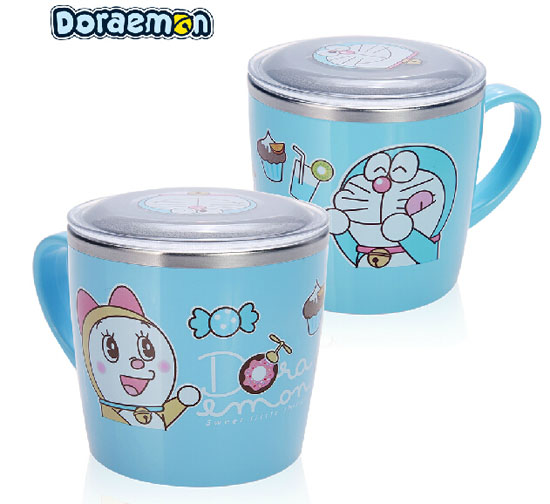 哆啦A夢兒童帶蓋不銹鋼水杯