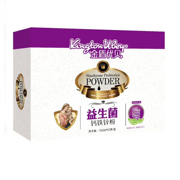 金盾優(yōu)貝鈣鐵鋅粉益生菌粉盒裝