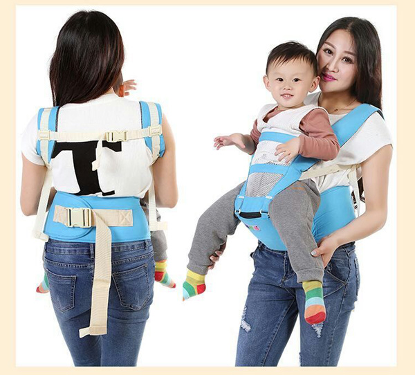 萌娃兔嬰幼兒背帶草藍色