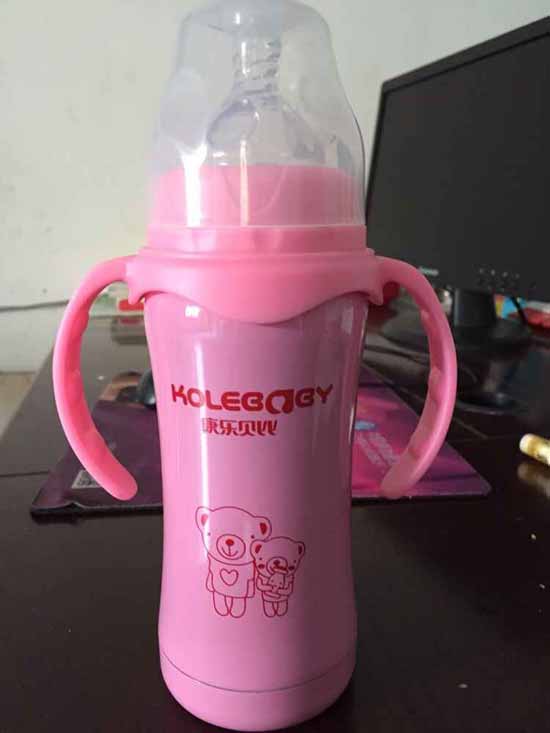 康樂貝比嬰幼兒保溫奶瓶粉色
