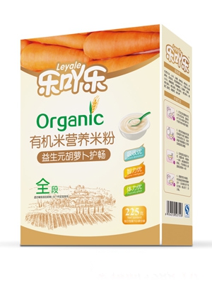 樂(lè)吖樂(lè)益生元水果多維有機(jī)米粉全段225g盒裝